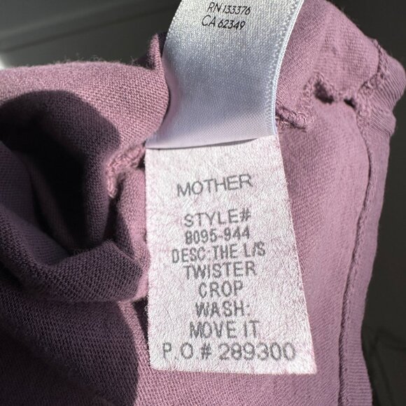 NWT MOTHER DENIM Women's Sz XS Move It Twister Crop L/S Shirt Flint Purple $105 - Picture 5 of 6